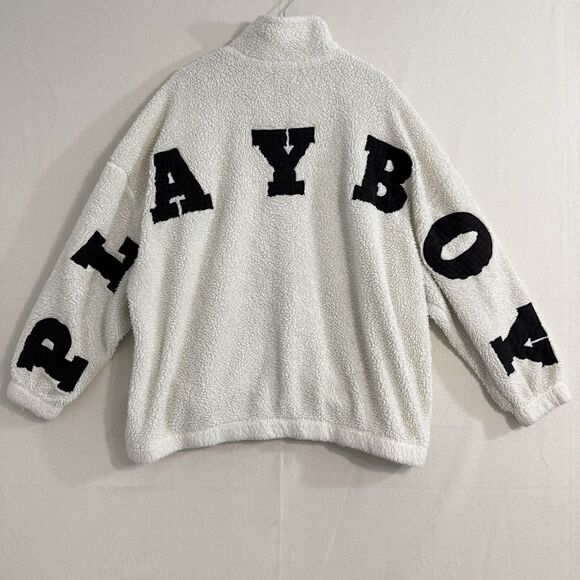 Playboy Sherpa Cream Oversized Jacket Women Size XS/S - Picture 1 of 10